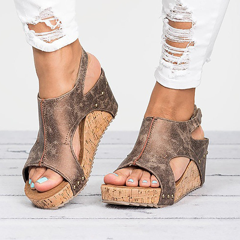 Fish Mouth Roman Shoes Trifle Bottom Height Increased Sandals