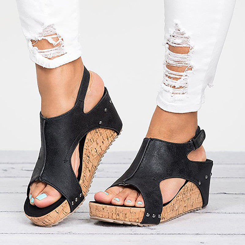 Fish Mouth Roman Shoes Trifle Bottom Height Increased Sandals