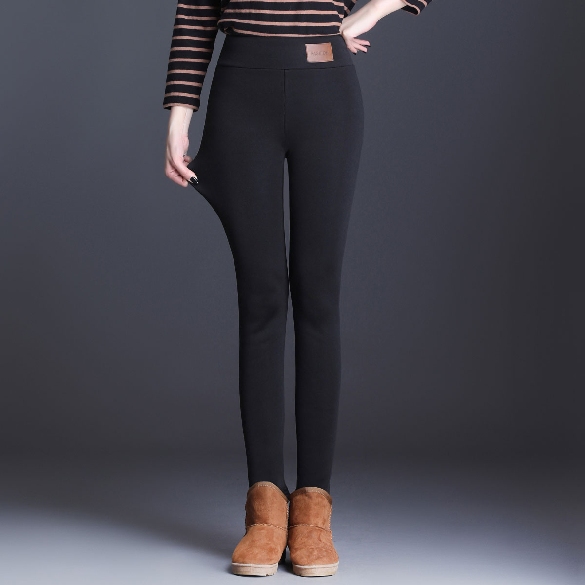 Ekstra Tykke Lamb Velvet Leggings Til Kvinder Til Yderbrug Plus Fløjl Fortykning Stræk Til Store Størrelser Til Øget Varmebukser