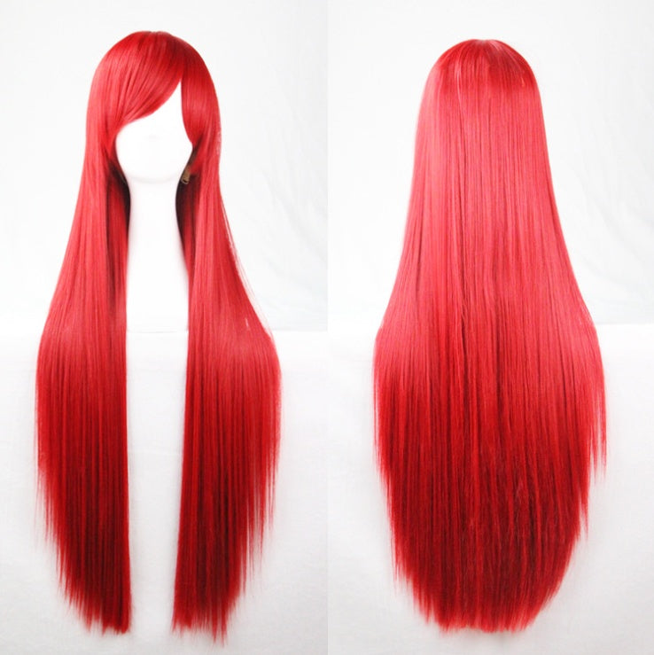 Cos Wig Color Long Straight Hair Cosplay Wig European And American Animation Hot Selling Spot 80cm Fake Found Goods