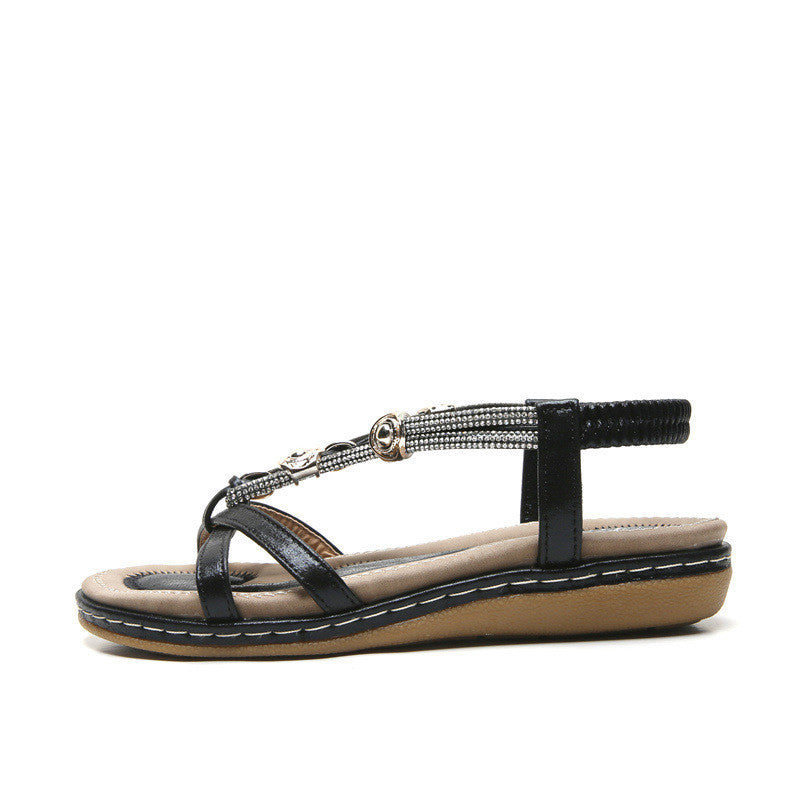 New Fashion Rhinestone Flat Bohemian Sandals