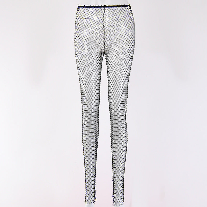 Summer New Mesh  Diamond Pants