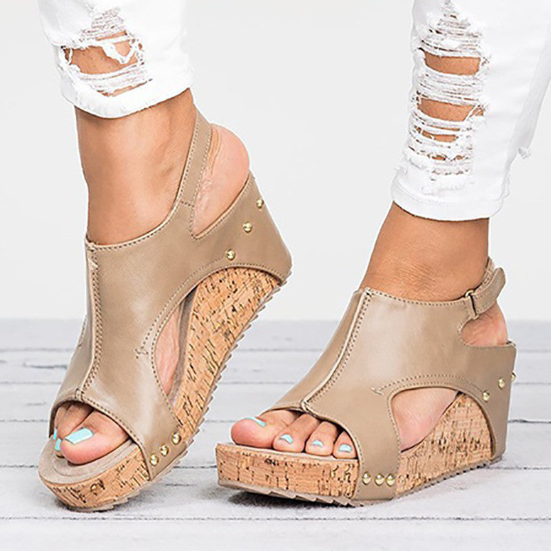 Fish Mouth Roman Shoes Trifle Bottom Height Increased Sandals