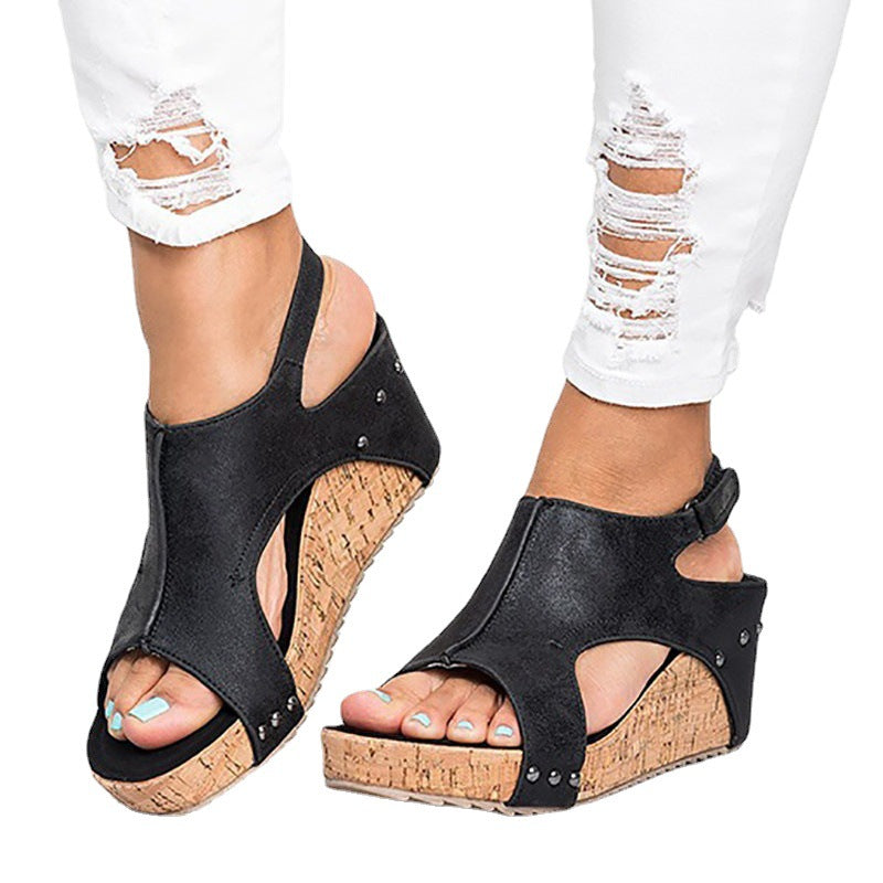 Fish Mouth Roman Shoes Trifle Bottom Height Increased Sandals