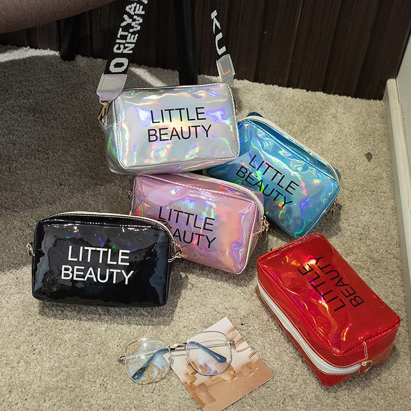 Laser Small Bag Simple Female Bag Shoulder Messenger Bag Printing Casual Small Square Bag