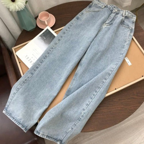 New Retro Straight High Waist Jeans