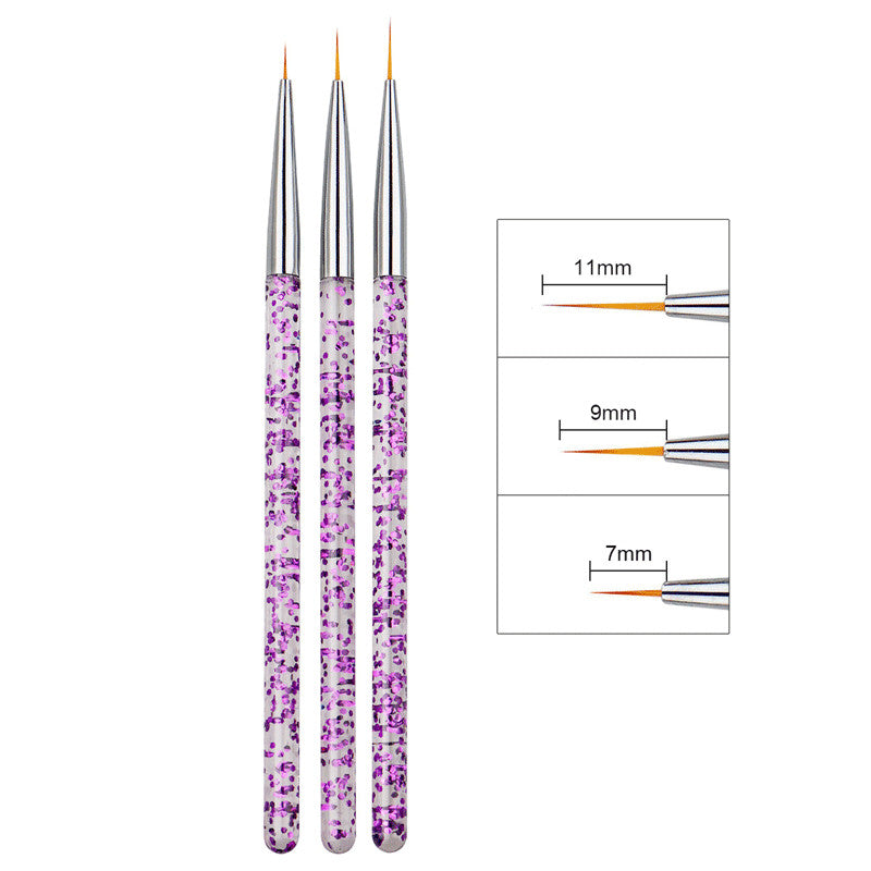Acrylic Sequin Rod Draw Line Stroke Flower Brush Tool Painted Nail Pen