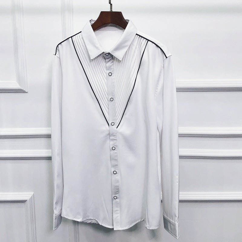 Men's Long Sleeve Shirt Fashion Slim Top Cardigan