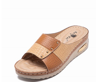 Women'S Plus Sizes Wedge Platform Non-Slip Slippers