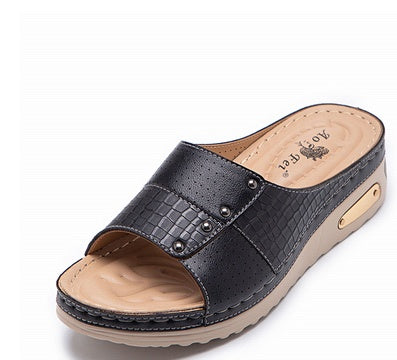 Women'S Plus Sizes Wedge Platform Non-Slip Slippers