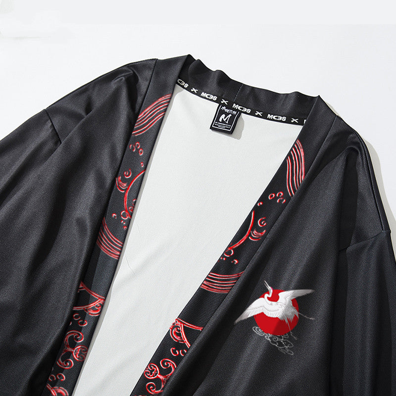Crane Road Robe Men's Hanfu Cardigan Japanese Sunscreen Clothing