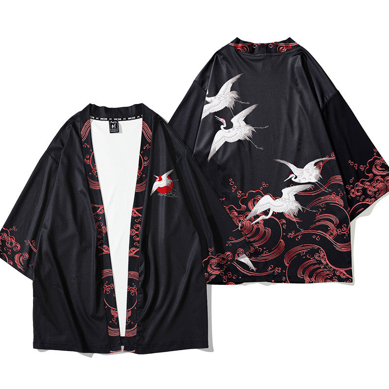 Crane Road Robe Men's Hanfu Cardigan Japanese Sunscreen Clothing