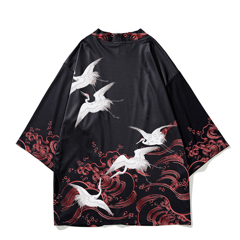 Crane Road Robe Men's Hanfu Cardigan Japanese Sunscreen Clothing