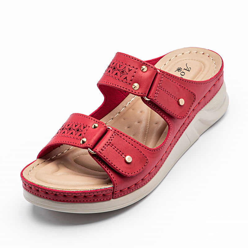 Women's Plus Sizes Casual Rivet Wedge Slippers