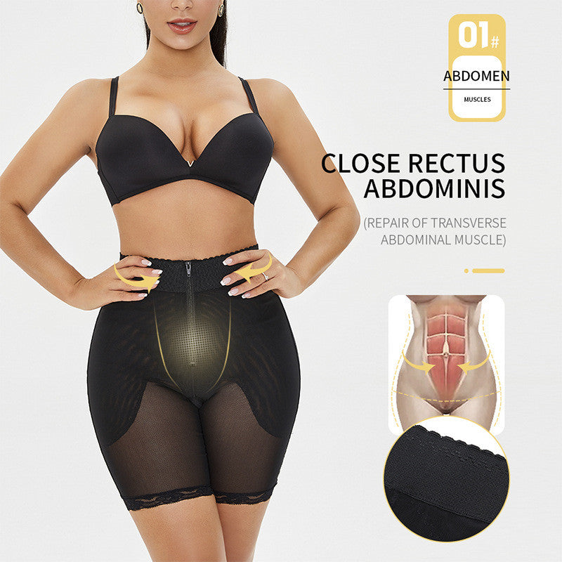 Body-sculpting Pants Buttoned Zipper Hip-lifting Slim Waist Pants