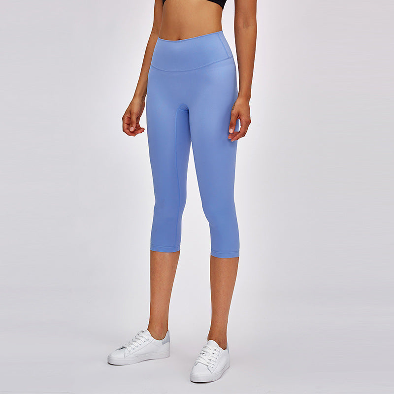 No Embarrassment Line Nude Yoga High Waist Buttocks Slim Slimming Sports Fitness Pants Women