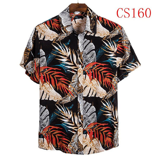 Flower Shirt Series High-quality Cotton Short-sleeved Lapel Shirt