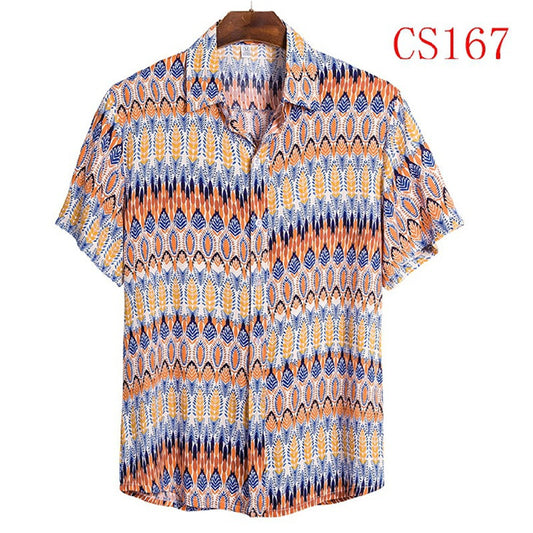 Flower Shirt Series High-quality Cotton Short-sleeved Lapel Shirt