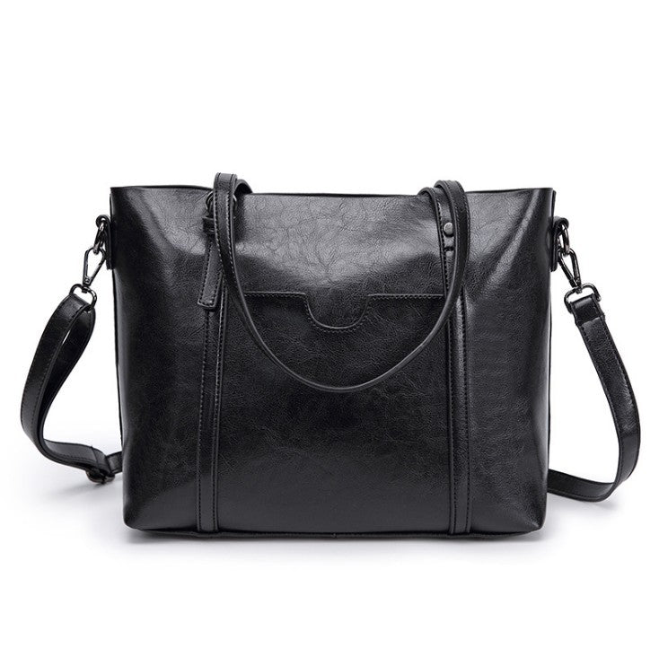 Retro European And American One Shoulder Messenger Bag Foreign Trade Oil Wax Leather Ladies Handbag Tote Bag