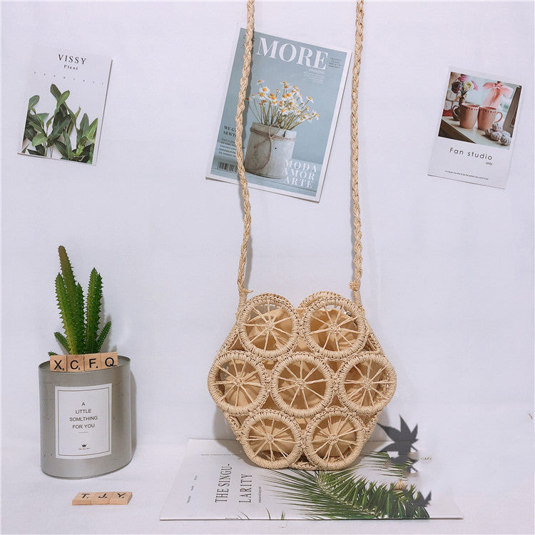 Rattan Woven Bag Retro Literary Straw Woven Female Bag