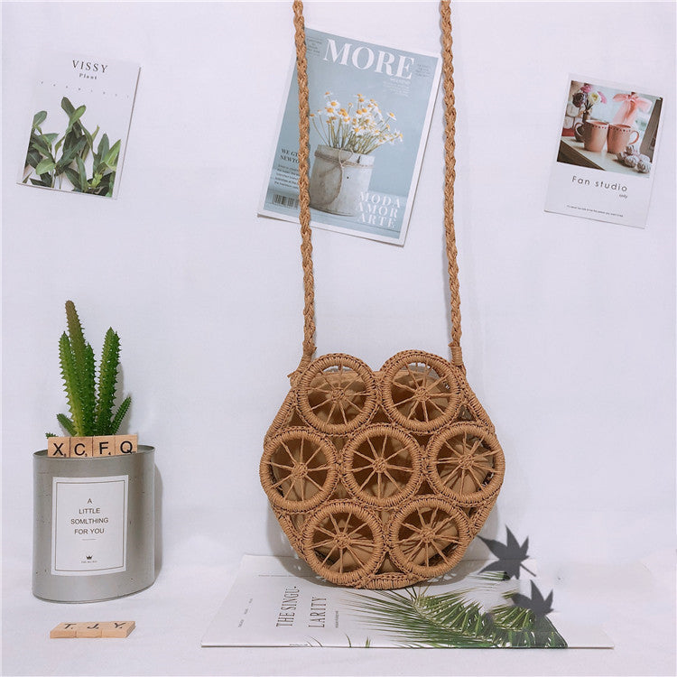 Rattan Woven Bag Retro Literary Straw Woven Female Bag