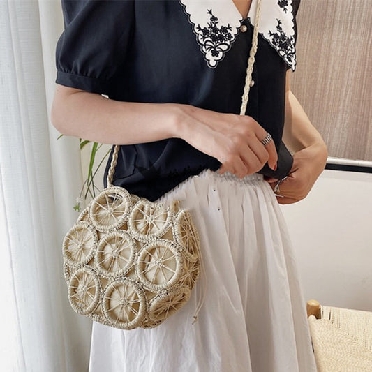 Rattan Woven Bag Retro Literary Straw Woven Female Bag