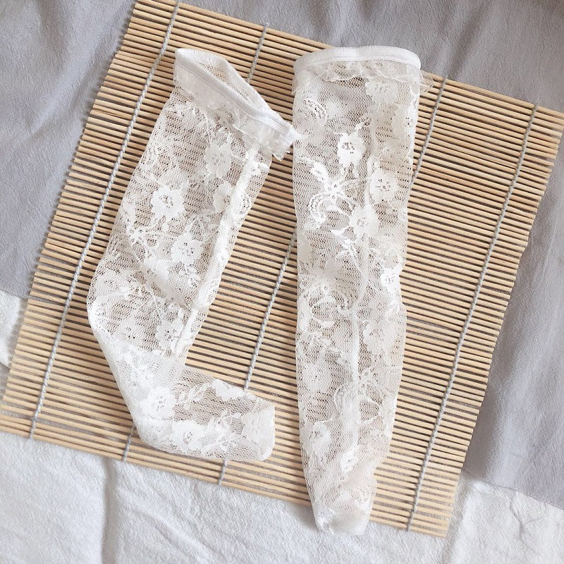 Spot Korean Children'S Socks Baby Princess Lace Middle Tube Socks Female Baby Mesh Lace Stockings Summer