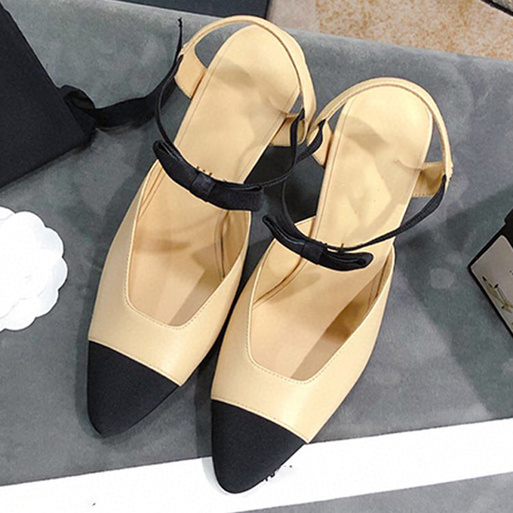 French Small Fragrant Wind Toe Cap High-heeled Sandals