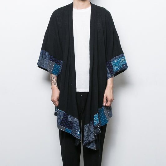 Men's Loose Mid-length Linen Trench Coat