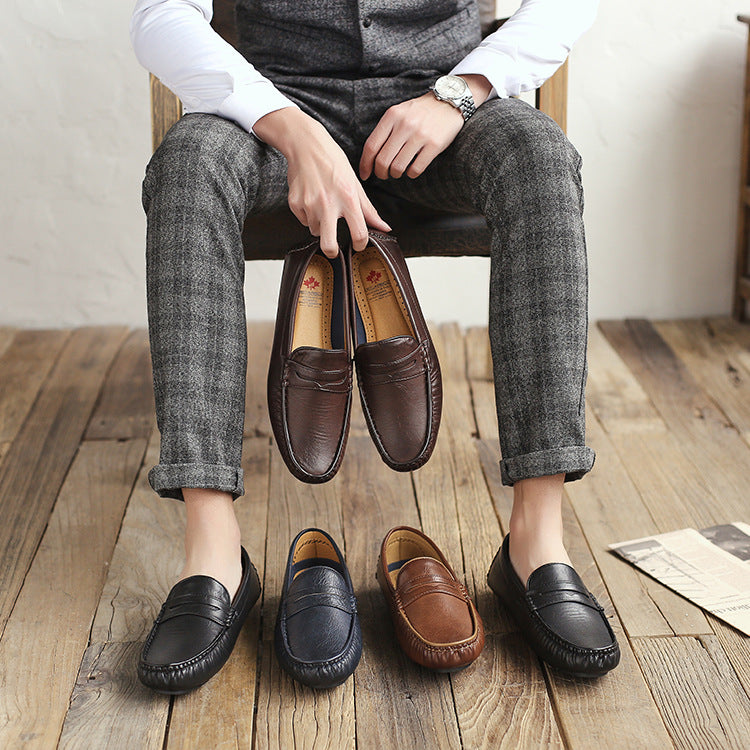 Vinter Casual Lædersko, Herresko, Business All-Match Mokkasiner, Bløde Såler, Blødt Læder Slip-On Sko