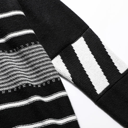 Ins Hong Kong Style Dropped Shoulder Loose Striped Sweater