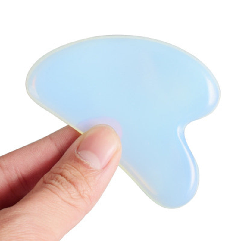 Rouleau De Massage Facial Opale, Ensemble De Grattoir De Gouache, Pierre De Gouache De Jade, Outil De Levage Du Visage, Masseur Pour Le Visage, Grattoir De GuaSha Anti-rides