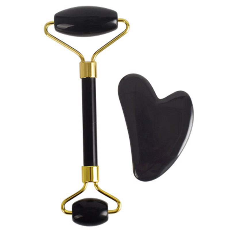 Rouleau De Massage Facial Opale, Ensemble De Grattoir De Gouache, Pierre De Gouache De Jade, Outil De Levage Du Visage, Masseur Pour Le Visage, Grattoir De GuaSha Anti-rides