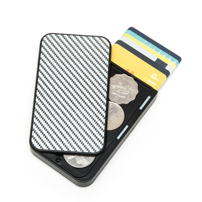 Carbon Fiber Pattern Anti-Theft Swipe Credit Card Box