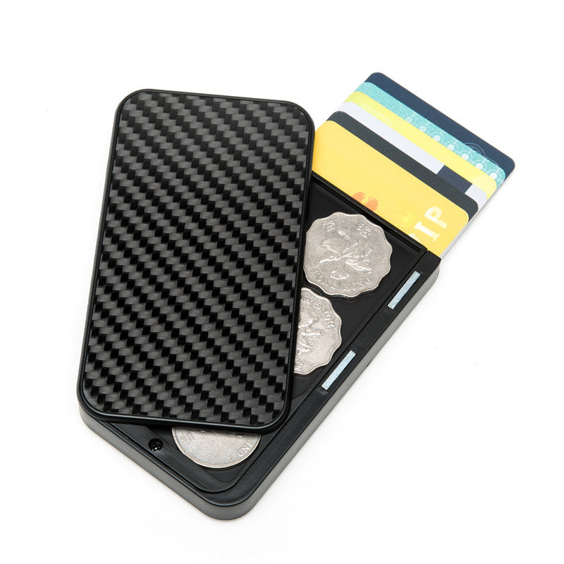 Carbon Fiber Pattern Anti-Theft Swipe Credit Card Box