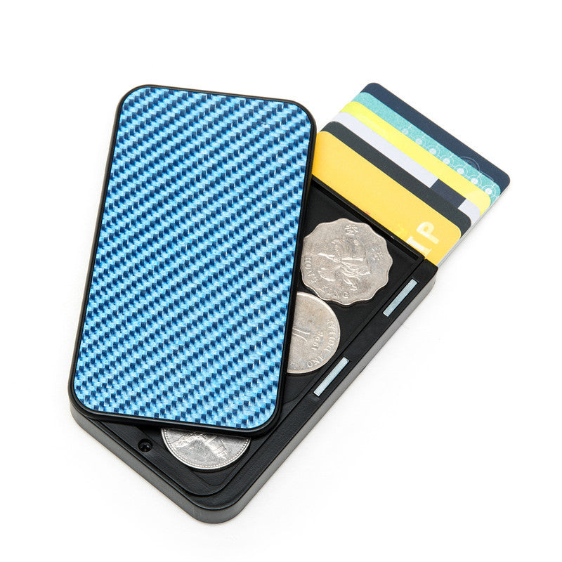 Carbon Fiber Pattern Anti-Theft Swipe Credit Card Box