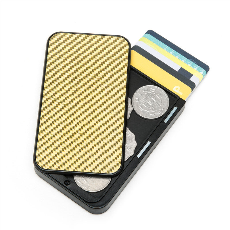 Carbon Fiber Pattern Anti-Theft Swipe Credit Card Box