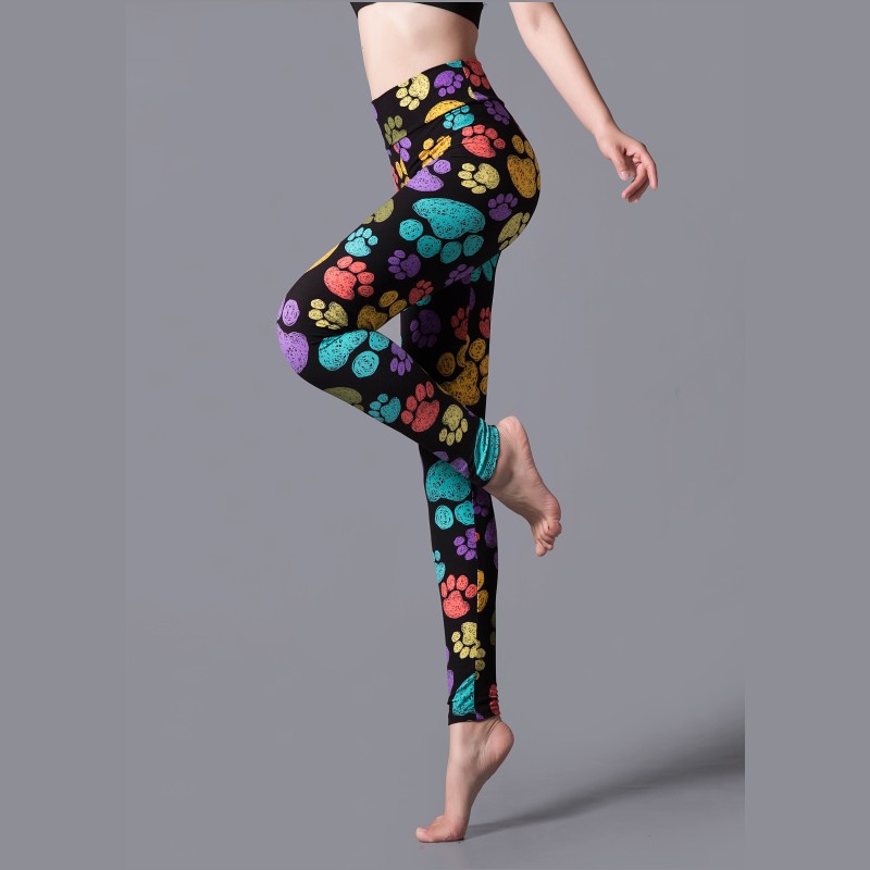 Forår Og Efterår Store Stræk Højtaljet Leopardprint Ydre Beklædning Leggings Sports Yoga Slim Fit Bukser Med Små Fødder Moderigtig Bred Talje