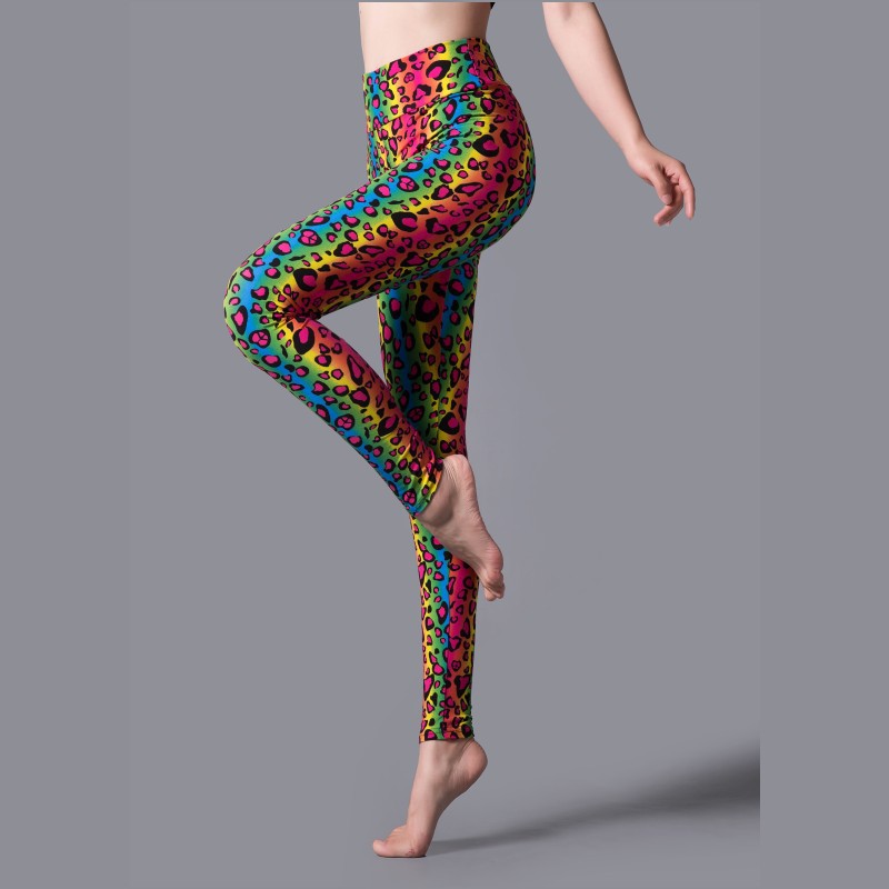 Forår Og Efterår Store Stræk Højtaljet Leopardprint Ydre Beklædning Leggings Sports Yoga Slim Fit Bukser Med Små Fødder Moderigtig Bred Talje