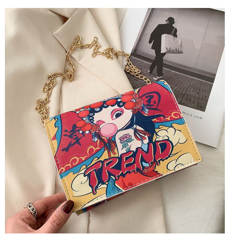 Foreign Trade Female Bag New Small Square Bag Street Trend Personality National Style Chain Messenger Bag