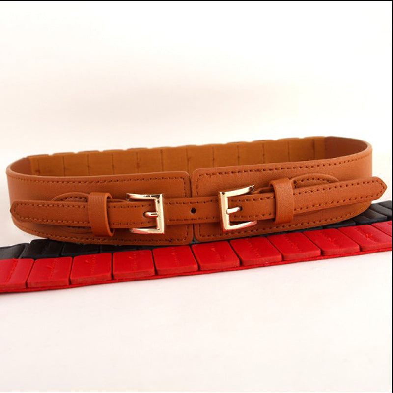 Faux Leather Elastic Elastic Women's Belt