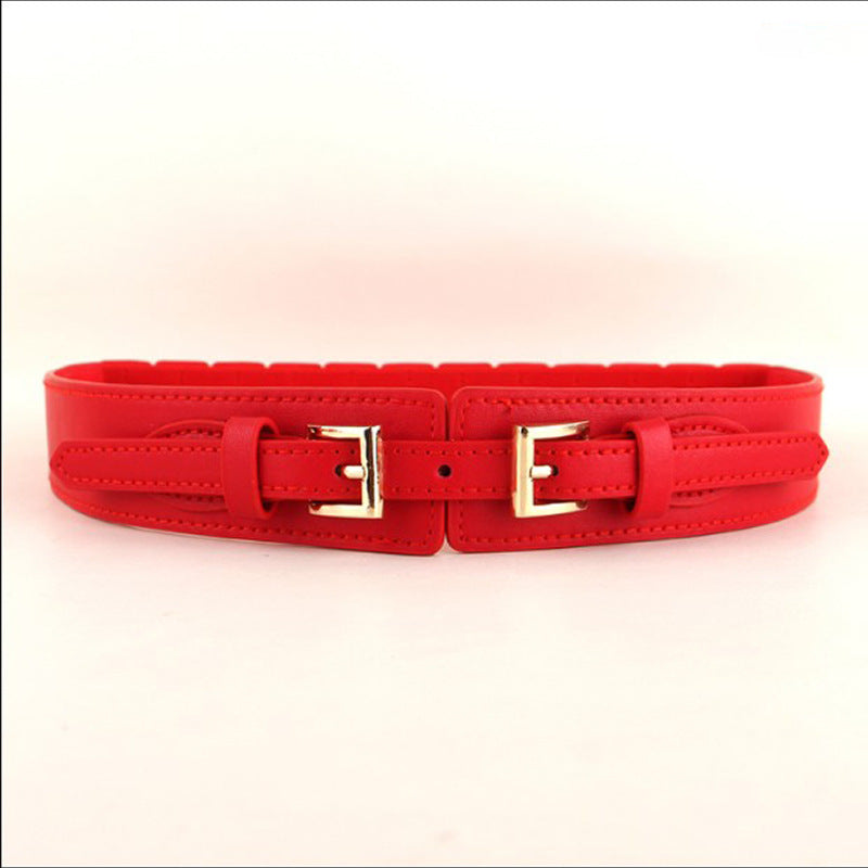 Faux Leather Elastic Elastic Women's Belt