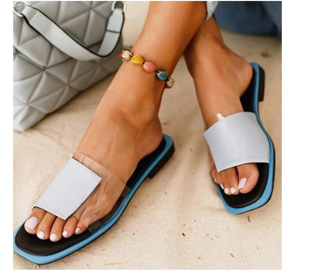 Stitching Fashion Solid Color Flat Sandals