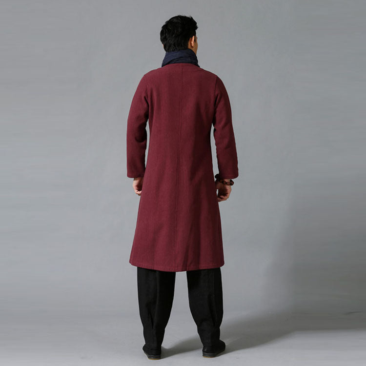 Large Size Men's Jacket With Chinese Disc Button