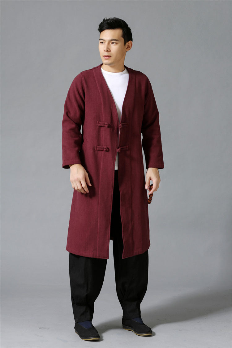Large Size Men's Jacket With Chinese Disc Button