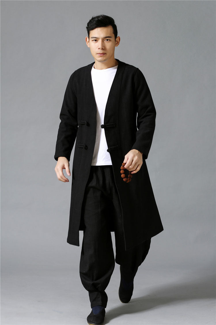 Large Size Men's Jacket With Chinese Disc Button