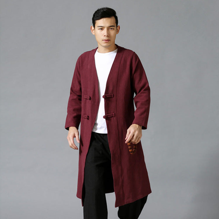 Large Size Men's Jacket With Chinese Disc Button