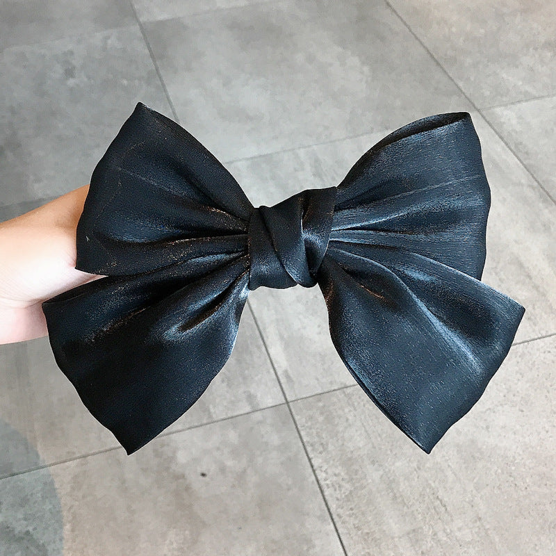 French Pearl Satin Bow Hairpin