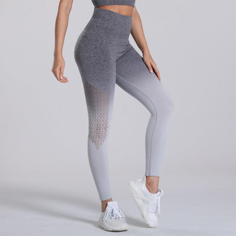 Seamless Tights Fitness Pants Hip-Lifting Quick-Drying Stretch Sports Running Yoga Aerobics Trousers