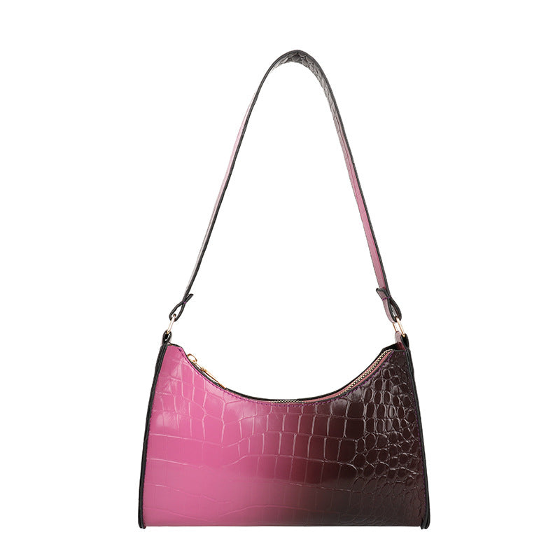 Western Style Crocodile Pattern Underarm Bag